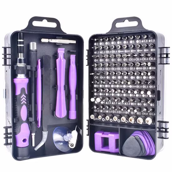 Conjunto de ferramentas de reparo de celular com chave de fenda 124 em 1